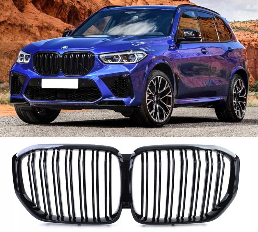 Gril Predná Mriežka Nárazníka Atrapa Pre Bmw X5 G05 Predlift 2018-2023 Čierny Lesk