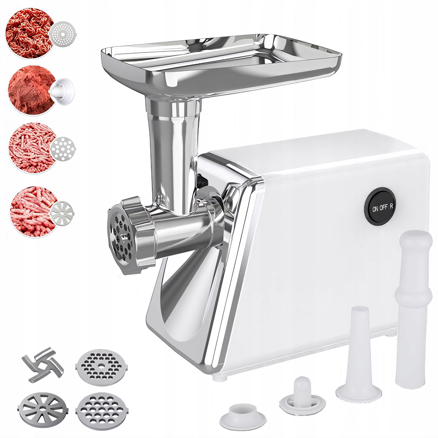 Mlýnek Na Maso Na Klobásy 3 Sítka Reverzní Kráječ, Výkon 1000 W