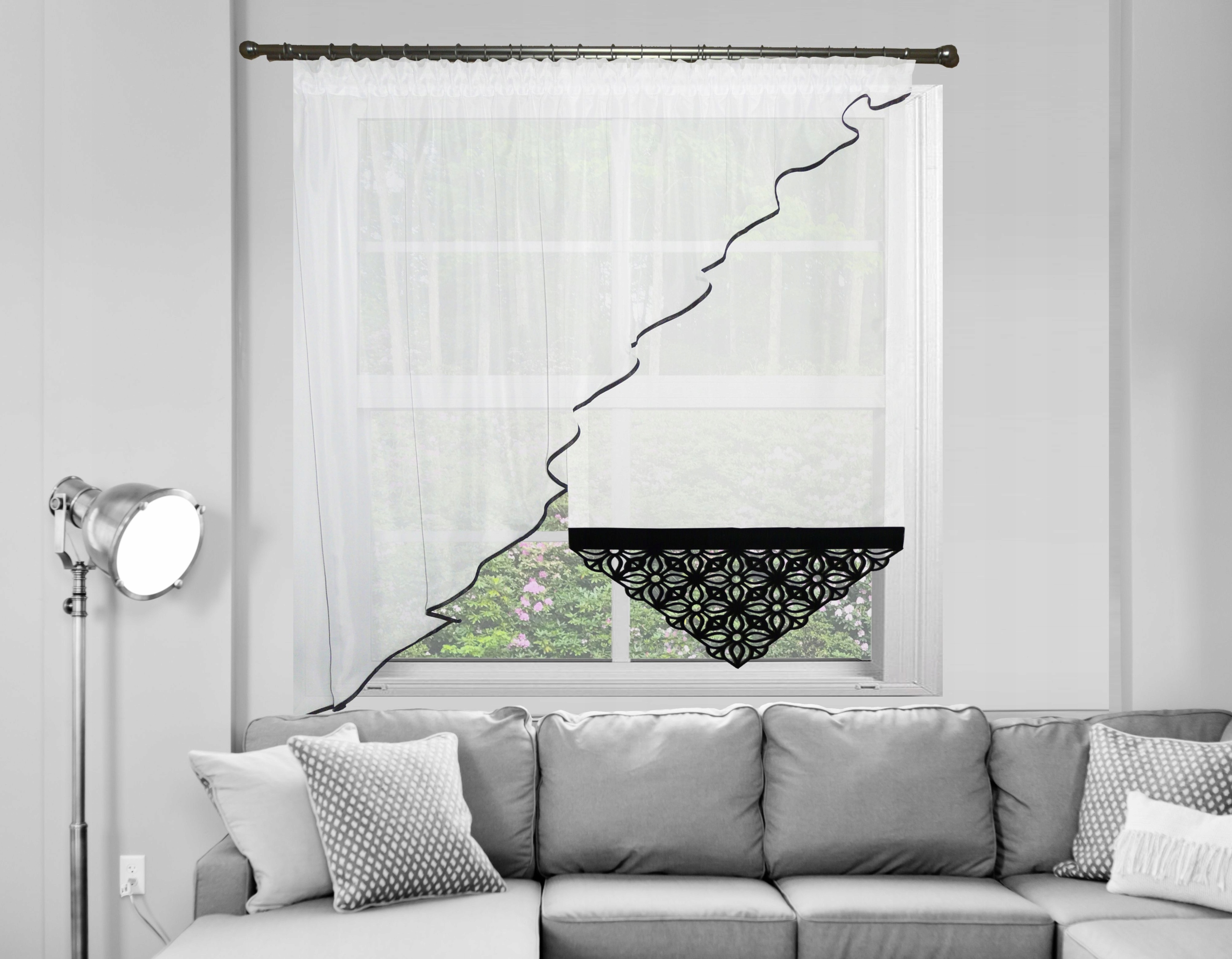 Firany Firanki Ażurowe Panele Woal Ażury 80cm Wzór Marka inna