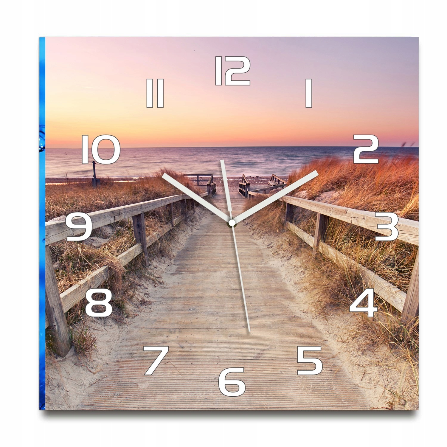 

Duży szklany zegar ścienny Ścieżka na plażę 60x60