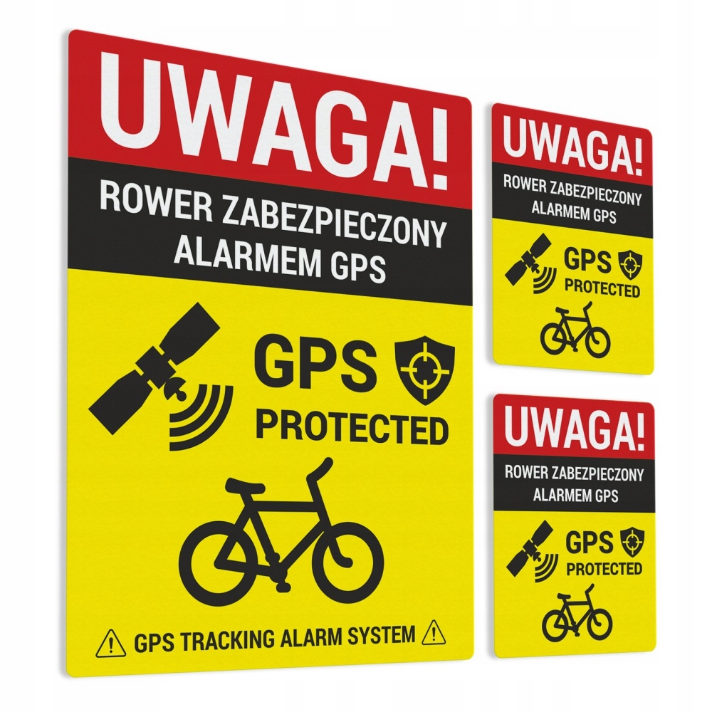 

Naklejka Informacyjna Rower Zab. Alarmem Gps