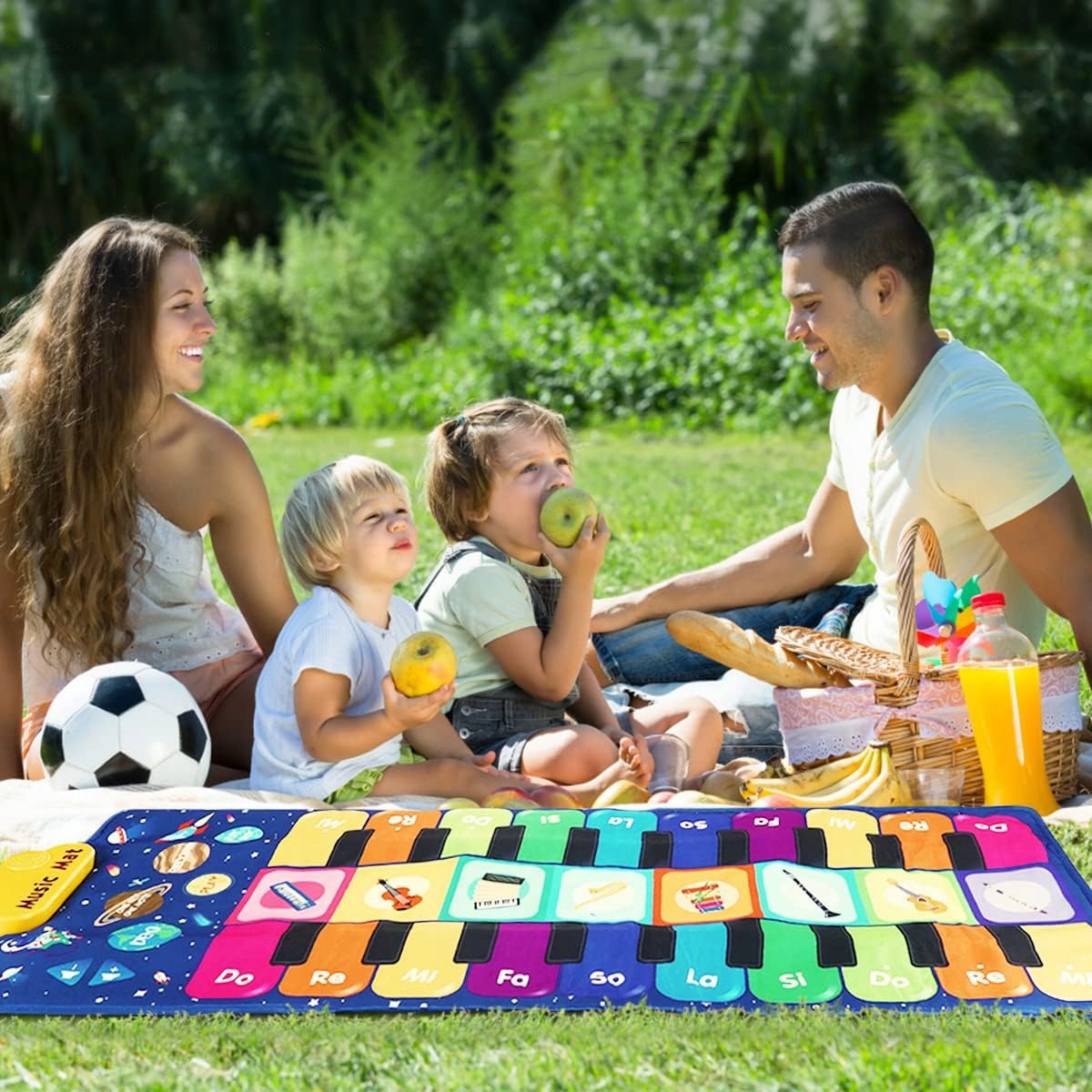 MATA MUZYCZNA DLA DZIECI OD 1 ROKU, MATA DO PIANINA, PREZENT, 120 X 48 CM Marka bez marki