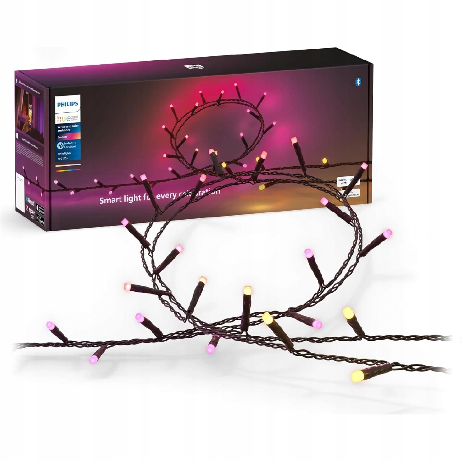 Venkovní Led Vánoční Osvětlení Na Stromeček 40m 500LED Rgb Smart Festavia Philips Hue