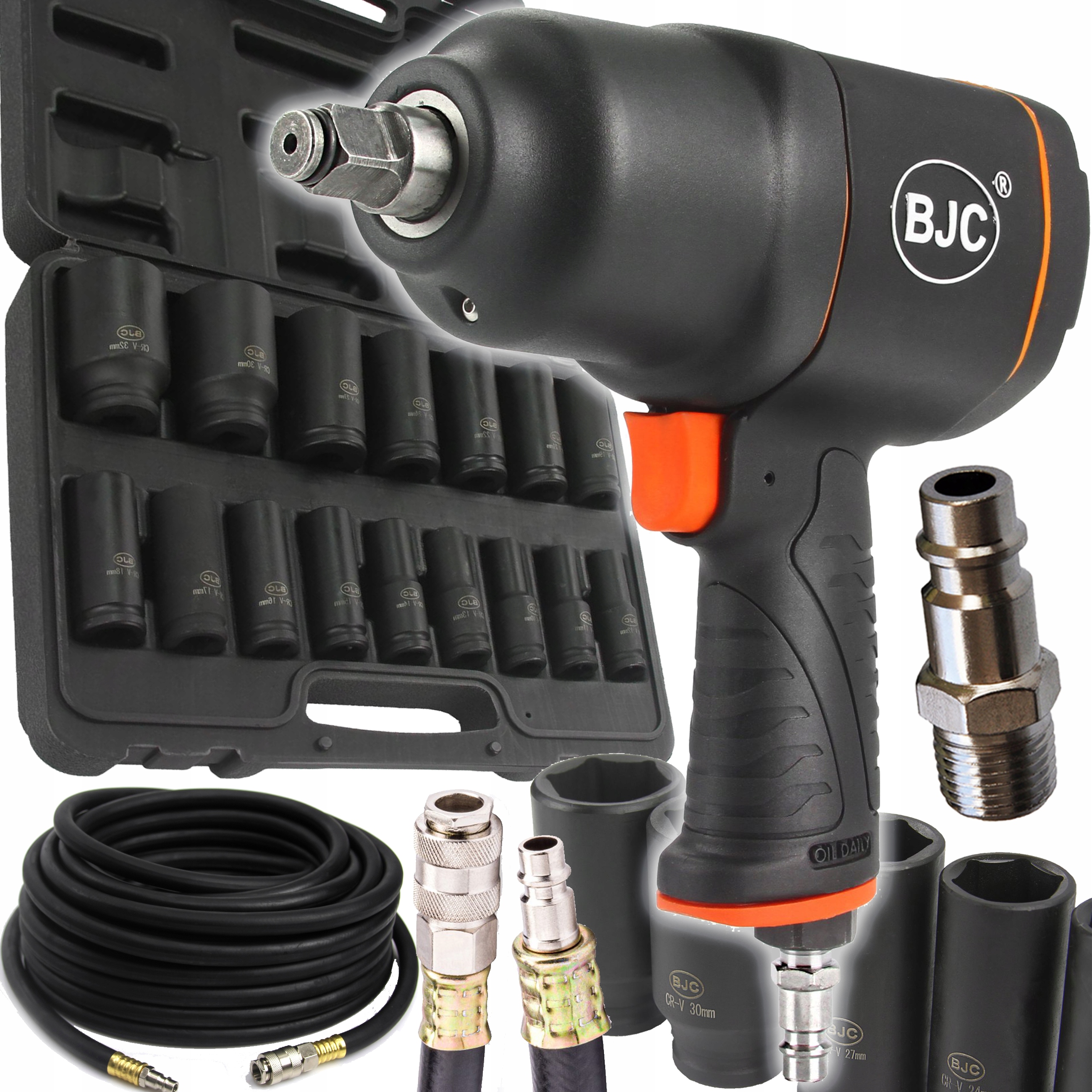 

Klucz pneumatyczny Udarowy 1/2 Bjc Nasadki wąż 10M