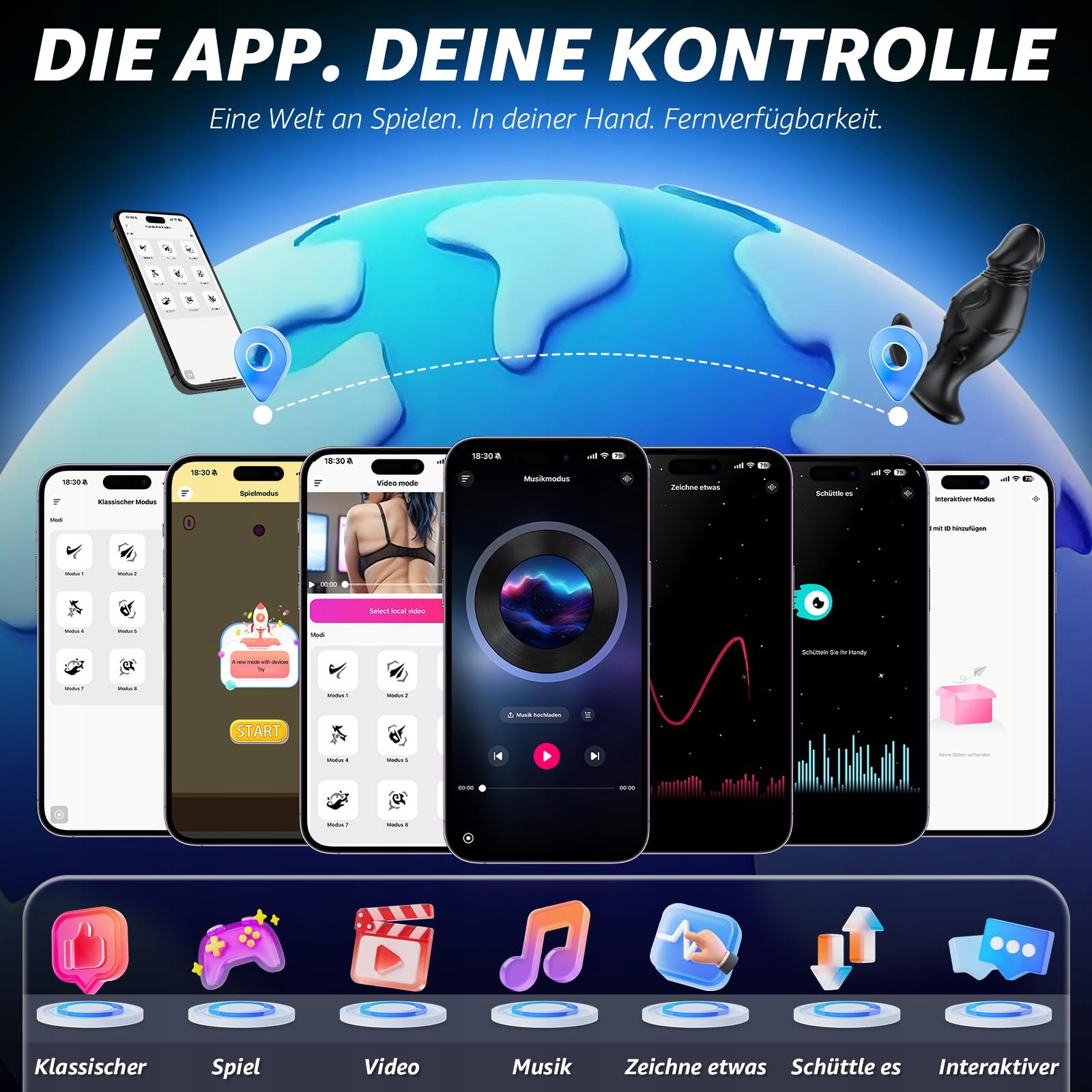 APP Wibrujący Silikonowy Korek Analny Zestaw Wibratorów — miniatura 5