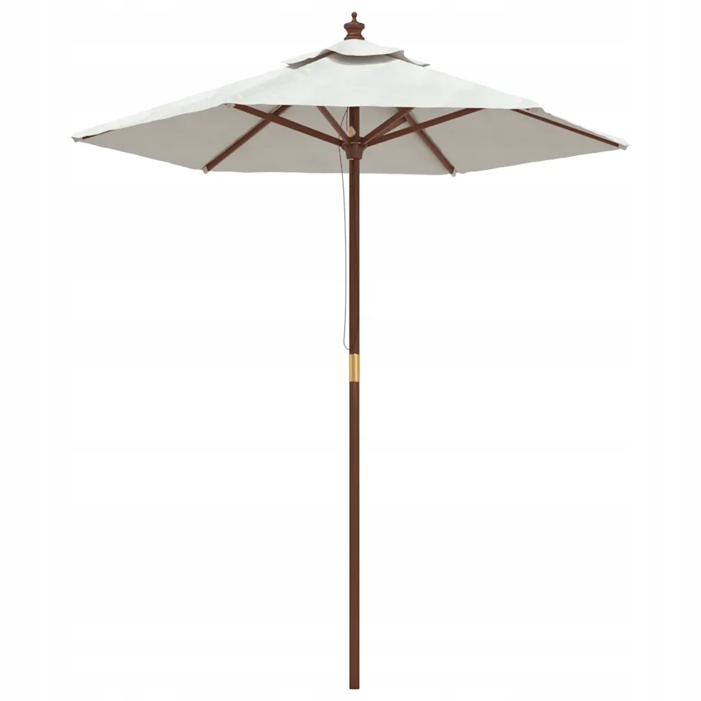 Zahradní slunečník pískový, 196 x 231 cm, dřevěný, s ventilací