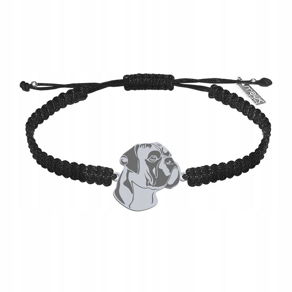 Stříbrný náramek s německým krabem psa 925 Makramé Dárek Gravírování Bonus