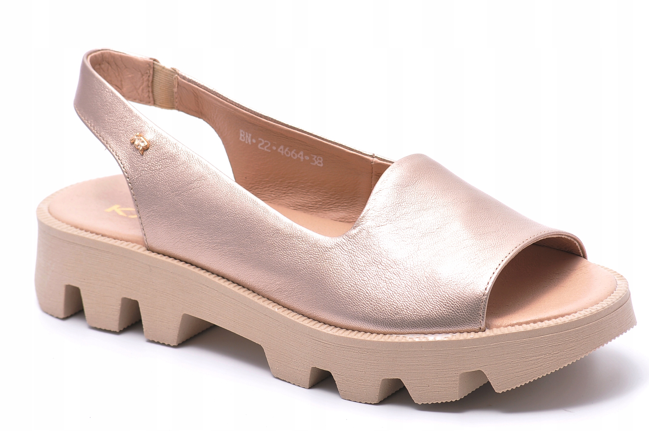 Sandály Karino 4664 se zlatým lícem, Velikost 40