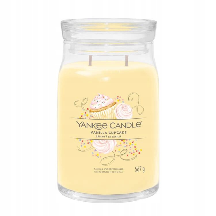 Yankee Candle Vanilla Cupcake – Velká vonná svíčka se dvěma knoty, 567 g