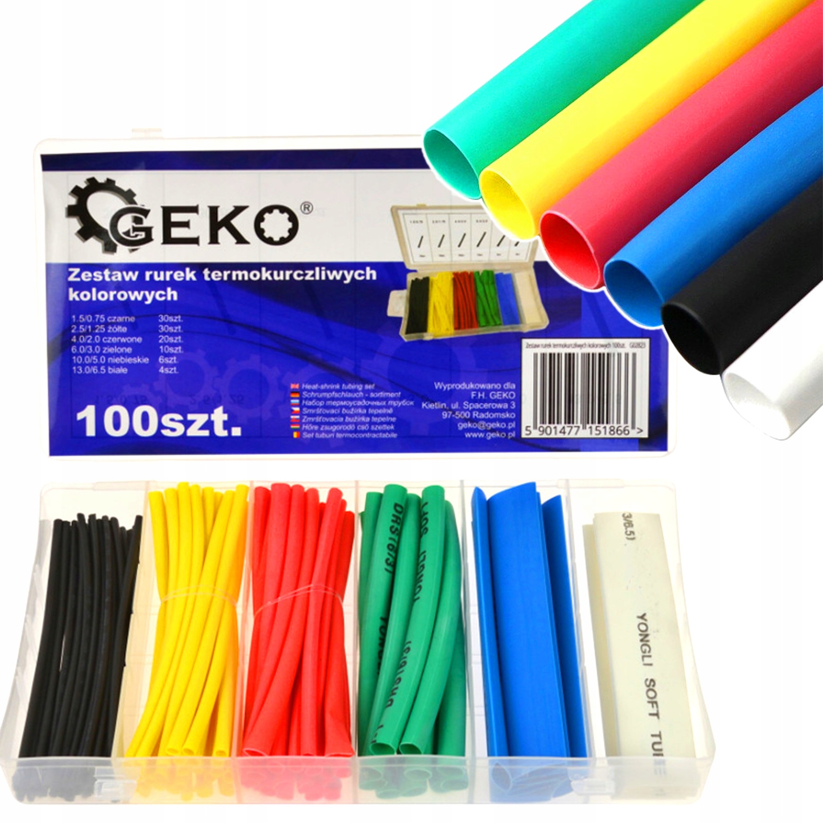 Zestaw Rurek Termokurczliwych Kolorowych Koszulki Termokurczliwe 100szt