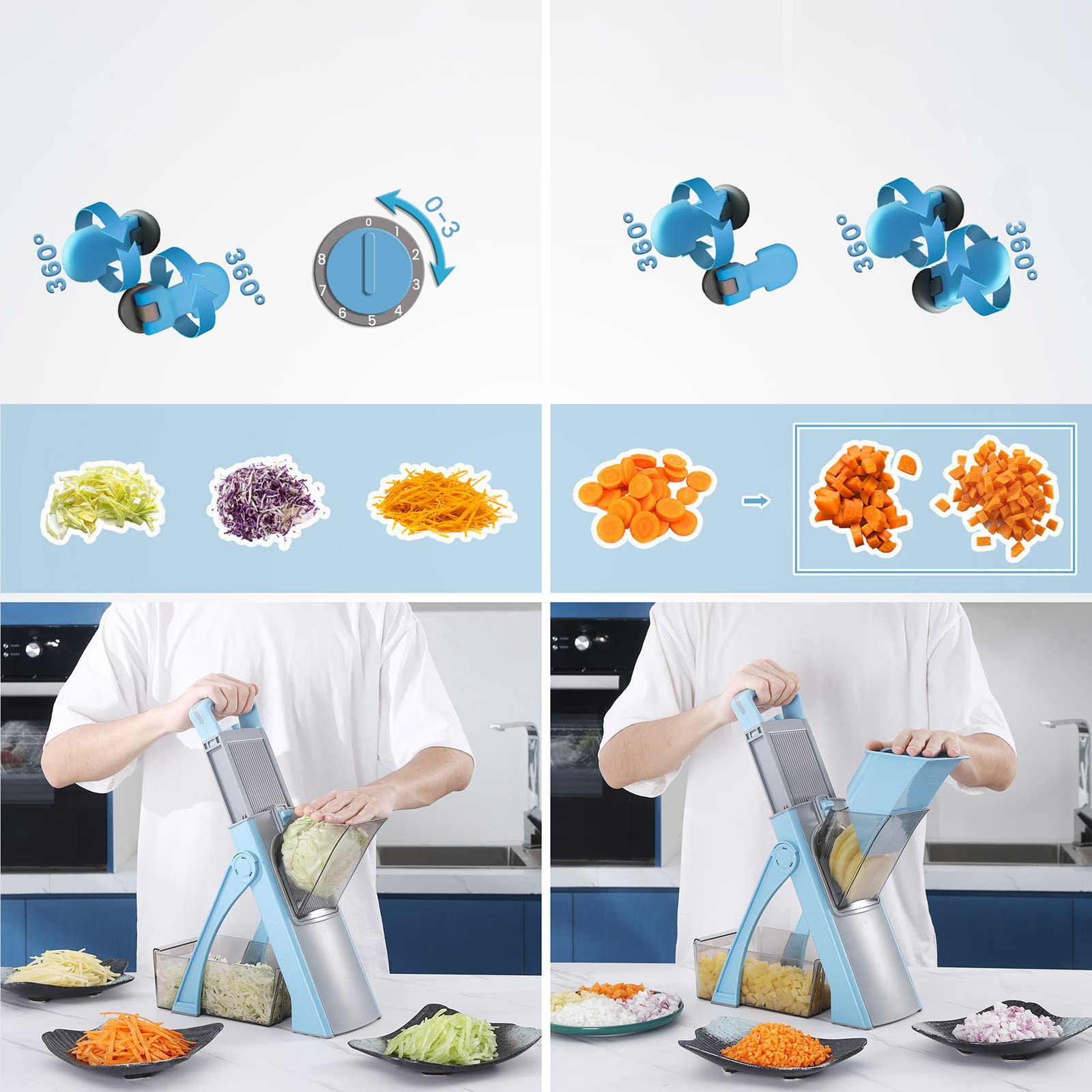 WIELOFUNKCYJNA KRAJALNICA SZATKOWNICA DO WARZYW Rodzaj ręczna