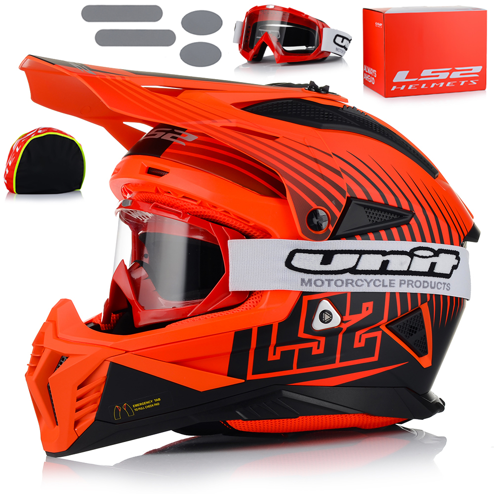 Motocyklová Prilba LS2 MX708 Fast II Duck Fluo Ľahká Enduro Cross Atv Okuliare