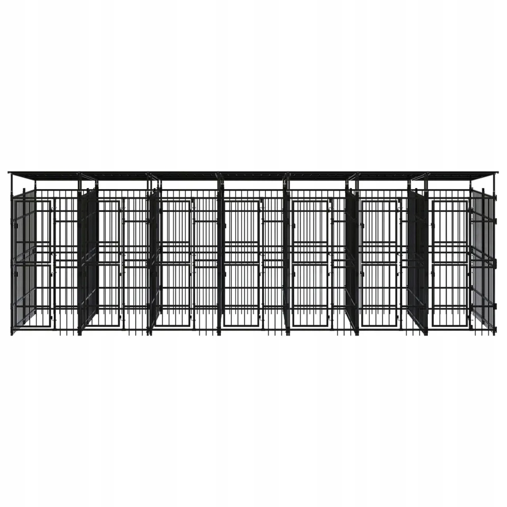 Levně vidaXL Kotec venkovní pro psy, se zastřešením, ocelová, 12,9 m²