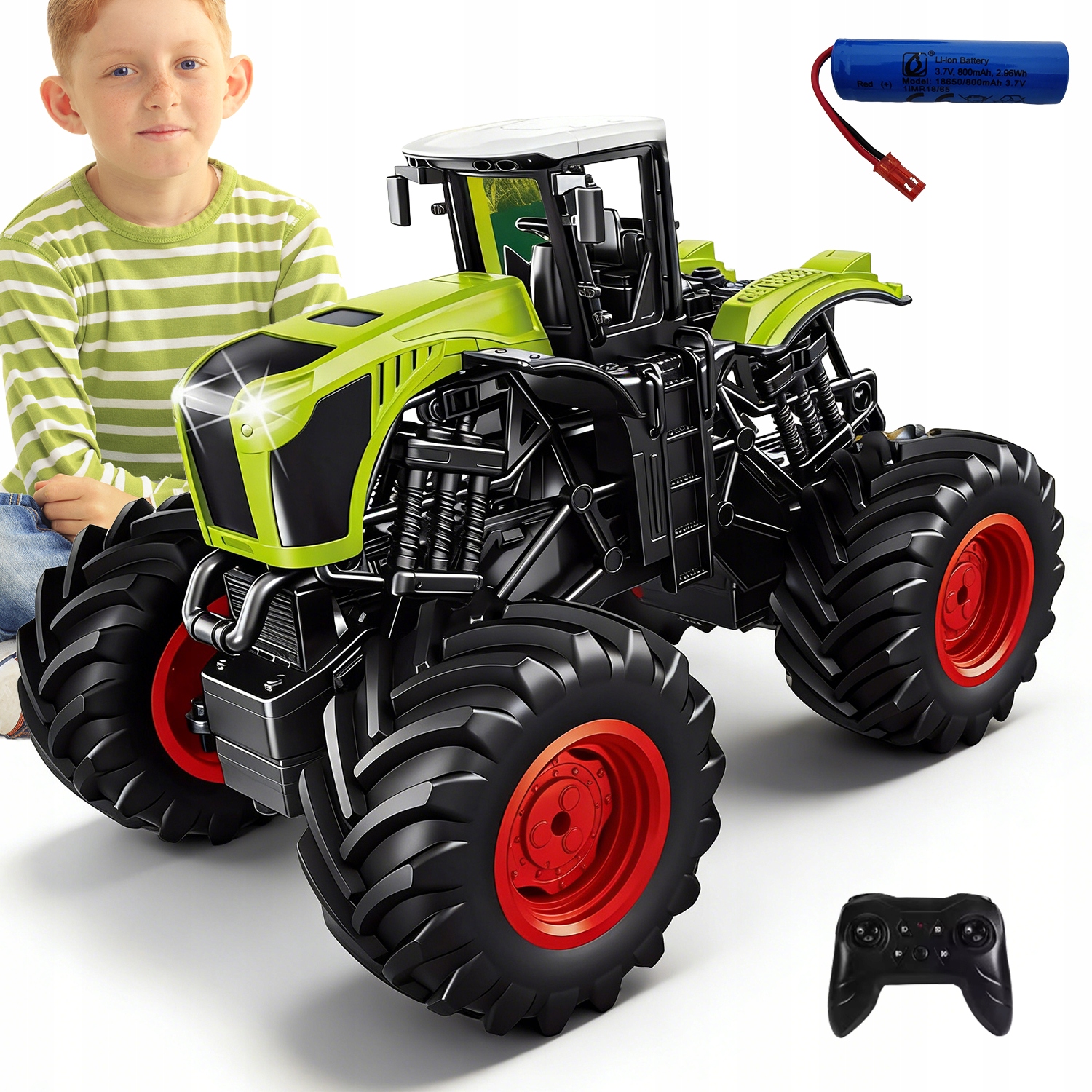 Vzdělávací Traktor Rc Na Dálkové Ovládání Se Zvukovými Efekty A Světly