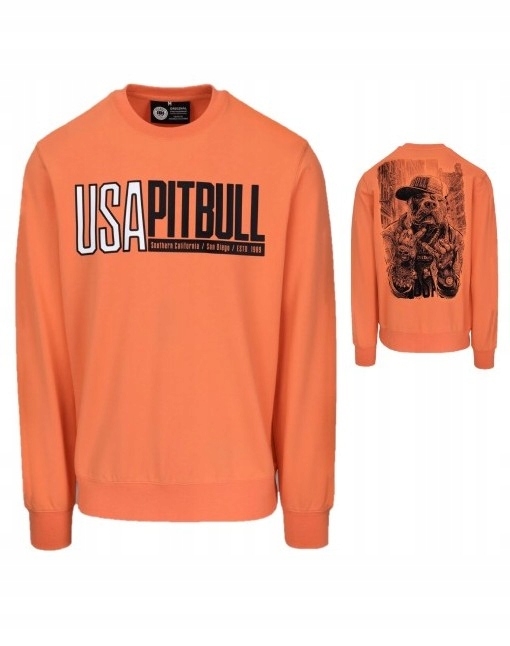 Pitbull West Coast Pánská Mikina Usa Oranžová Fluo Oranžová XXL