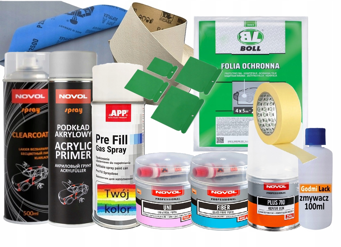 Novol Lakier Samochodowy Na Ubytki I Zarysowania+ 2 Szpachle!