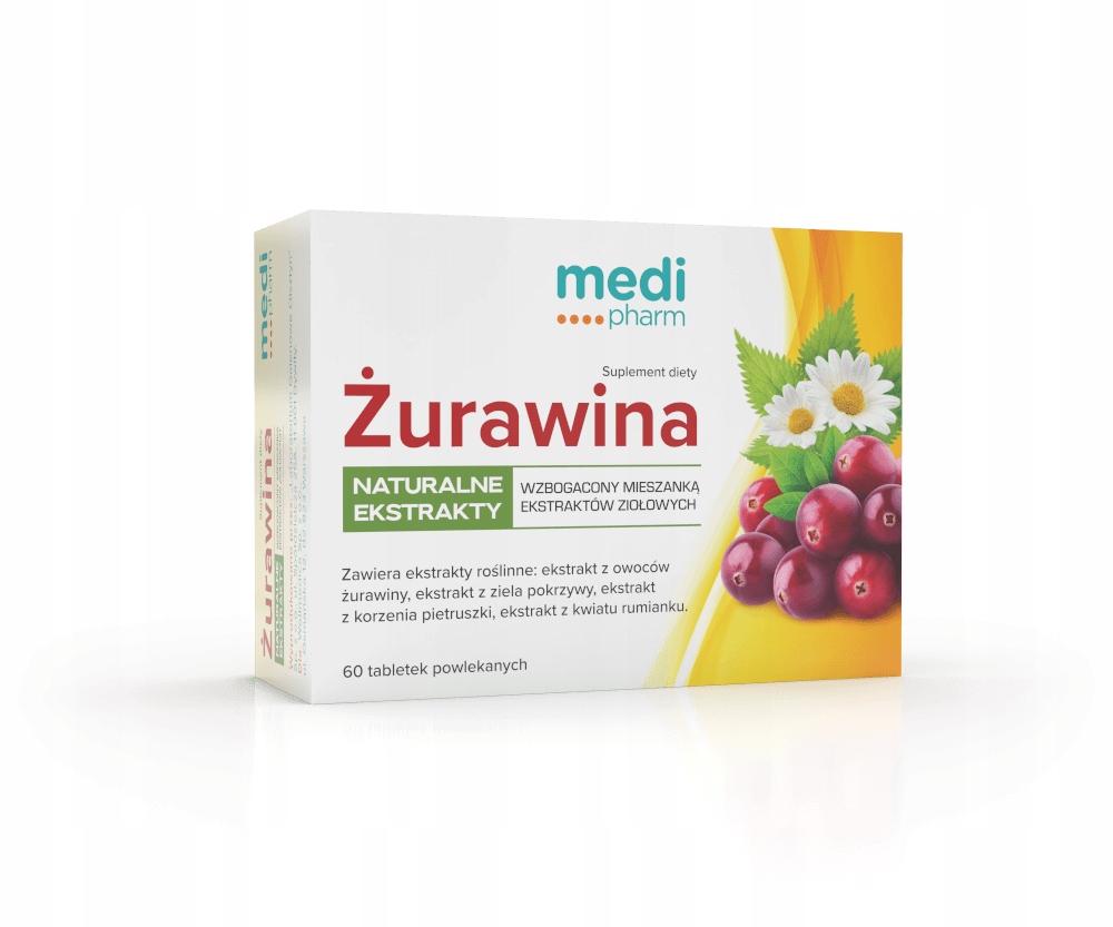 Żurawina + Naturalne ekstrakty 60 tabletek medi pharm