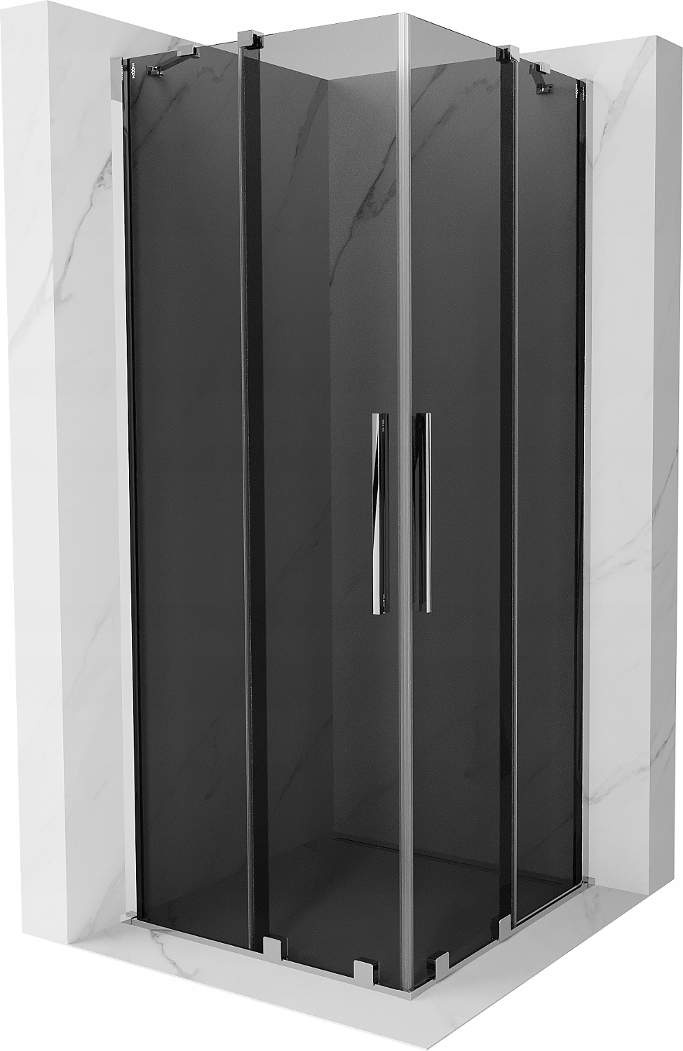 Mexen Velar Duo Kabina Prysznicowa Rozsuwana 80X80 CM Grafit Chrom