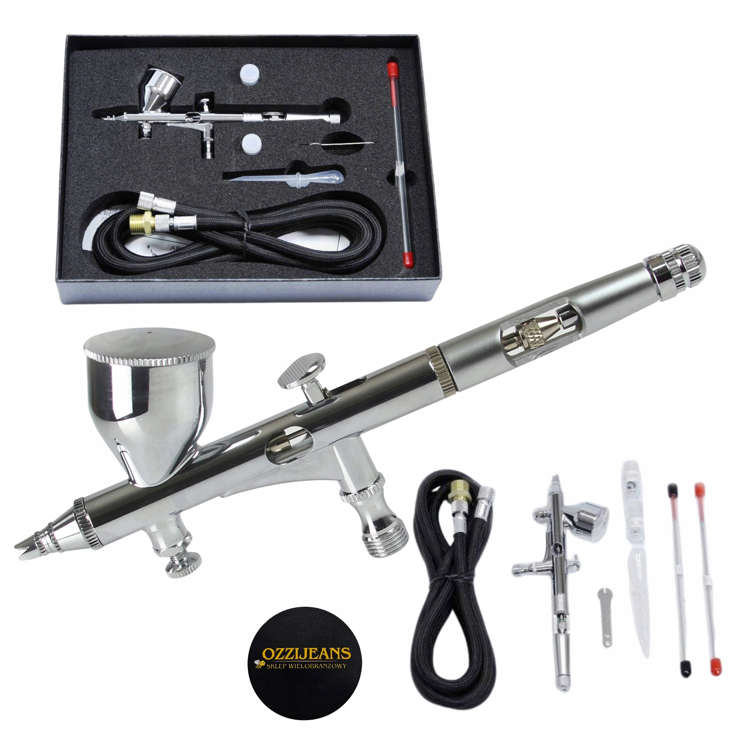 Malířská Pistole Lakovací Airbrush 3 Trysky Sada XXL