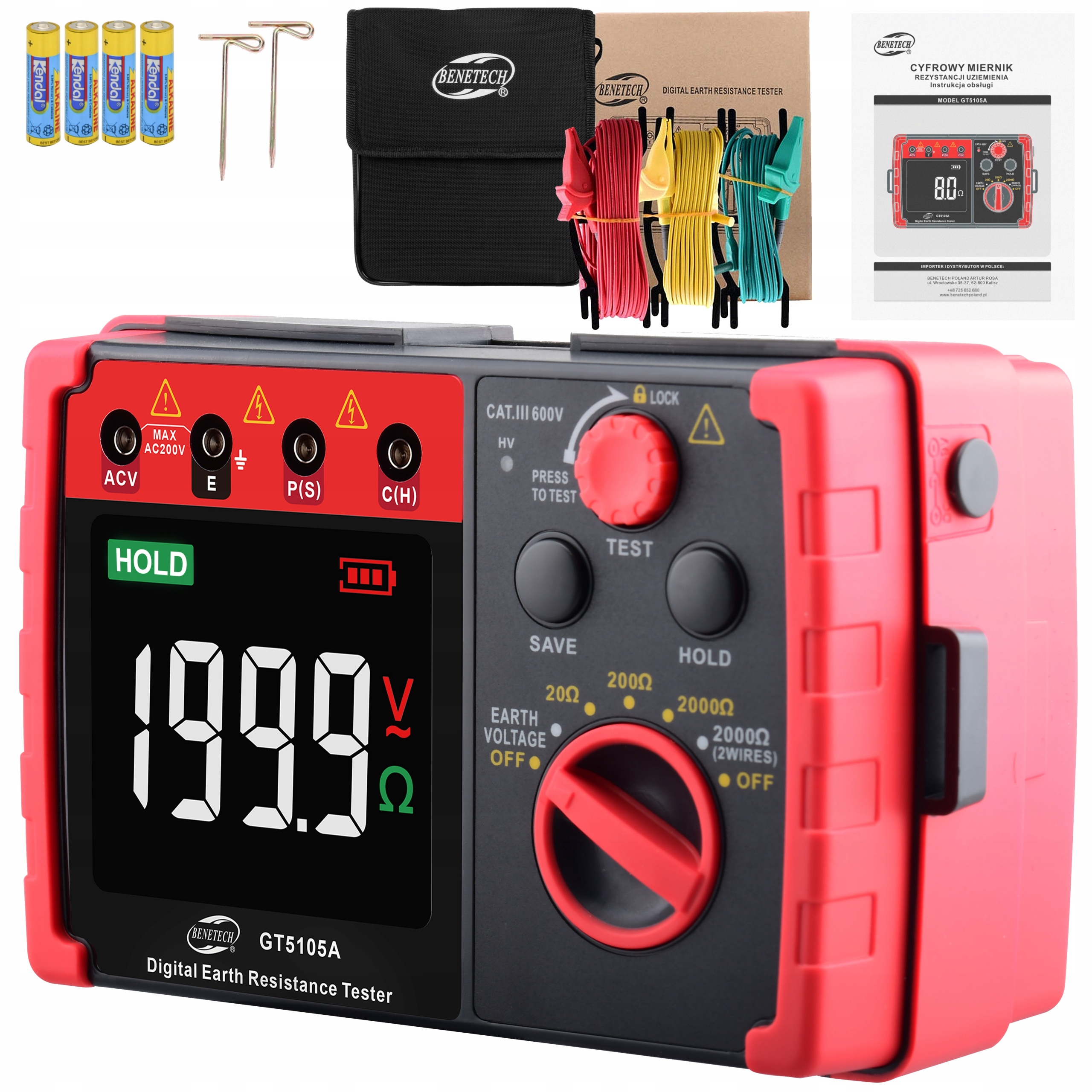 

Miernik Rezystancji Uziemienia tester cyfrowy LCD