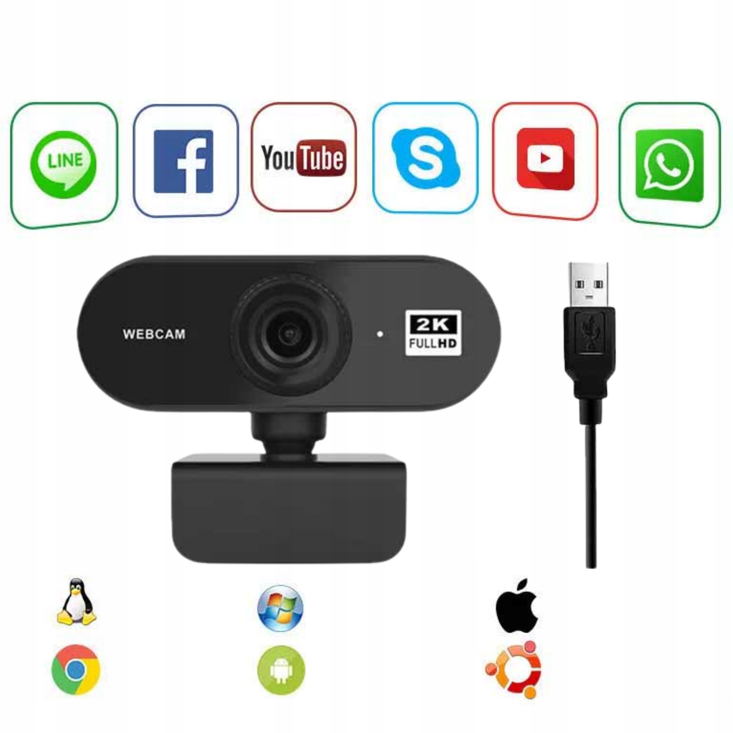 KAMERA INTERNETOWA FULL HD PRO WEBCAM MIKROFON Stan opakowania oryginalne