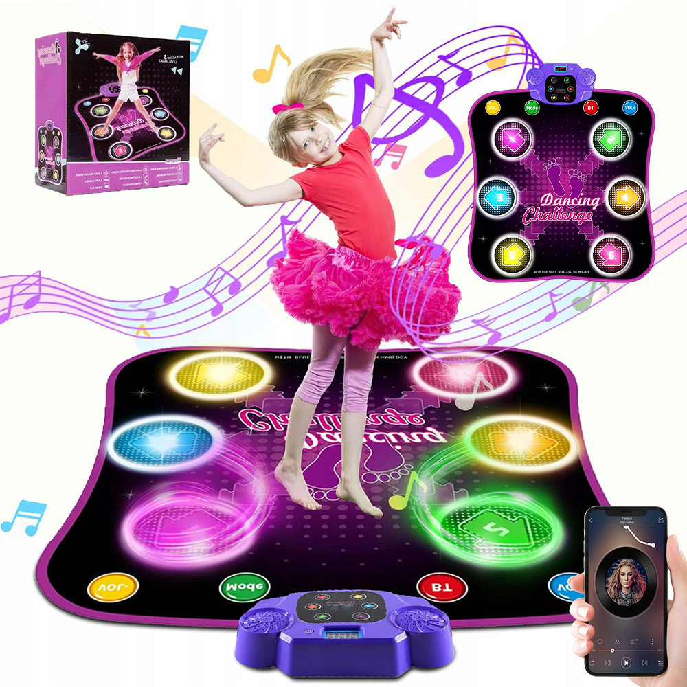 Interaktivní Taneční Podložka 6 Led Šipek, 5 Režimů, Bezpečný Povrch