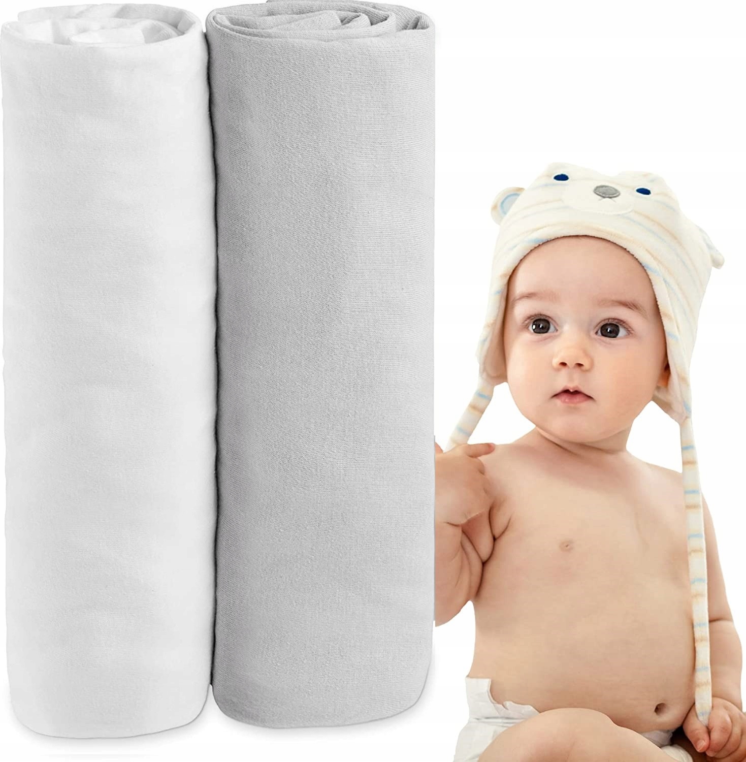 

2 Prześcieradła Z Gumką Dziecięce Babycalin 60X120
