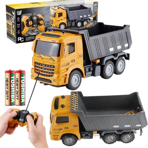 DUŻA WYWROTKA CIĘŻARÓWKA ZDALNIE STEROWANA AUTO RC ŚWIATŁA + GRATIS BATERIE