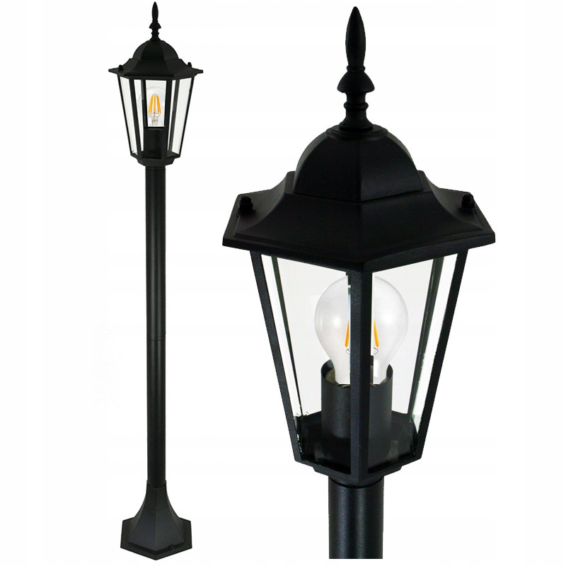 Lampa ogrodowa stojąca Słupek Latarnia E27 Led 110 cm Retro