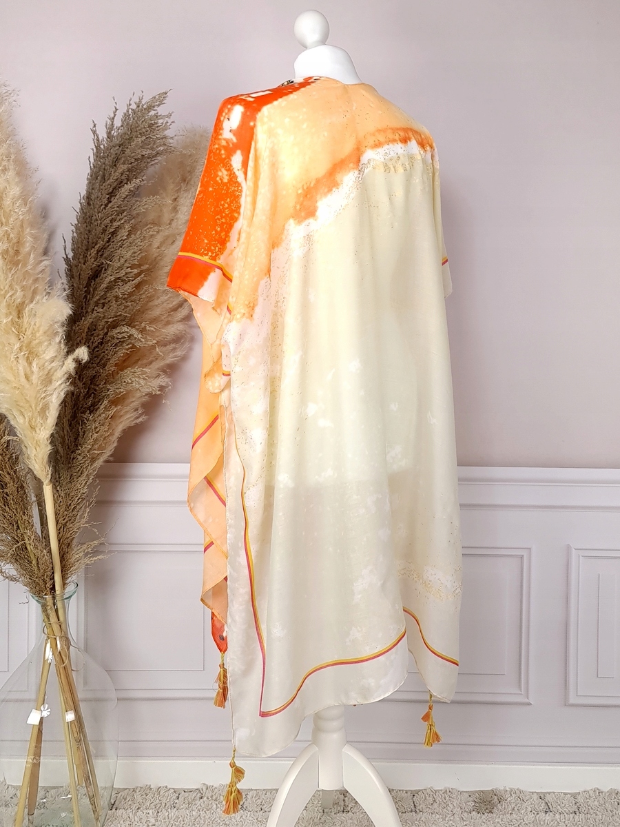 TUNIKA PAREO CHUSTA PLAŻOWA FRĘDZLE BOHO KOLORY Wzór dominujący mix wzorów