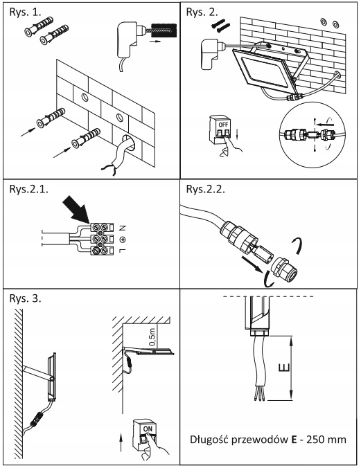 Naświetlacz LED Halogen biały neutralny 4000K 3000lm 30W IP65 Marka Ecolight