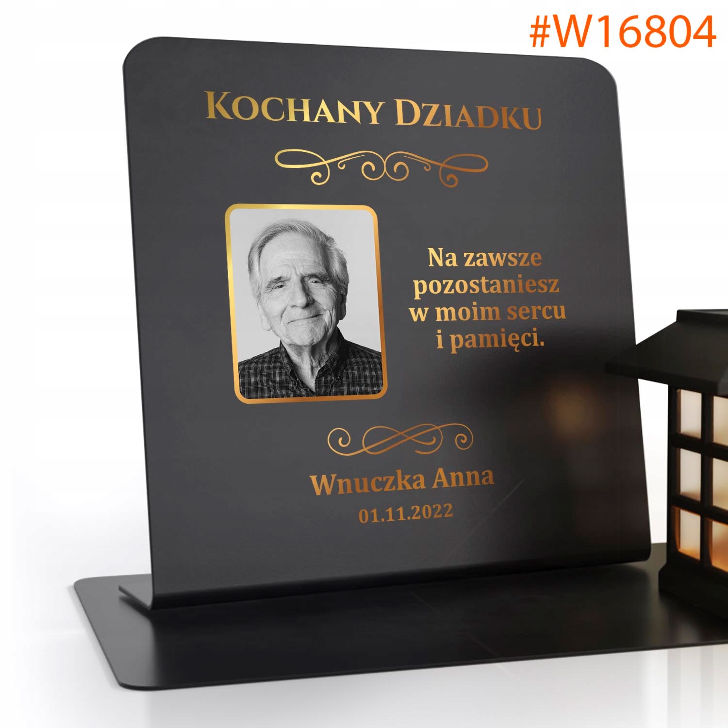 ZNICZ solarny + PODSTAWKA z personalizacją na grób MAMY TATY BABCI DZIADKA Skład inna