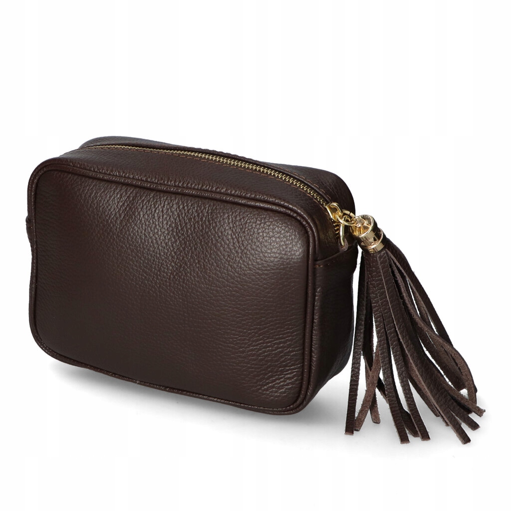 Hnědá čokoládová Kabelka Přes Rameno dámská kabelka s páskem, ozdobné třásně