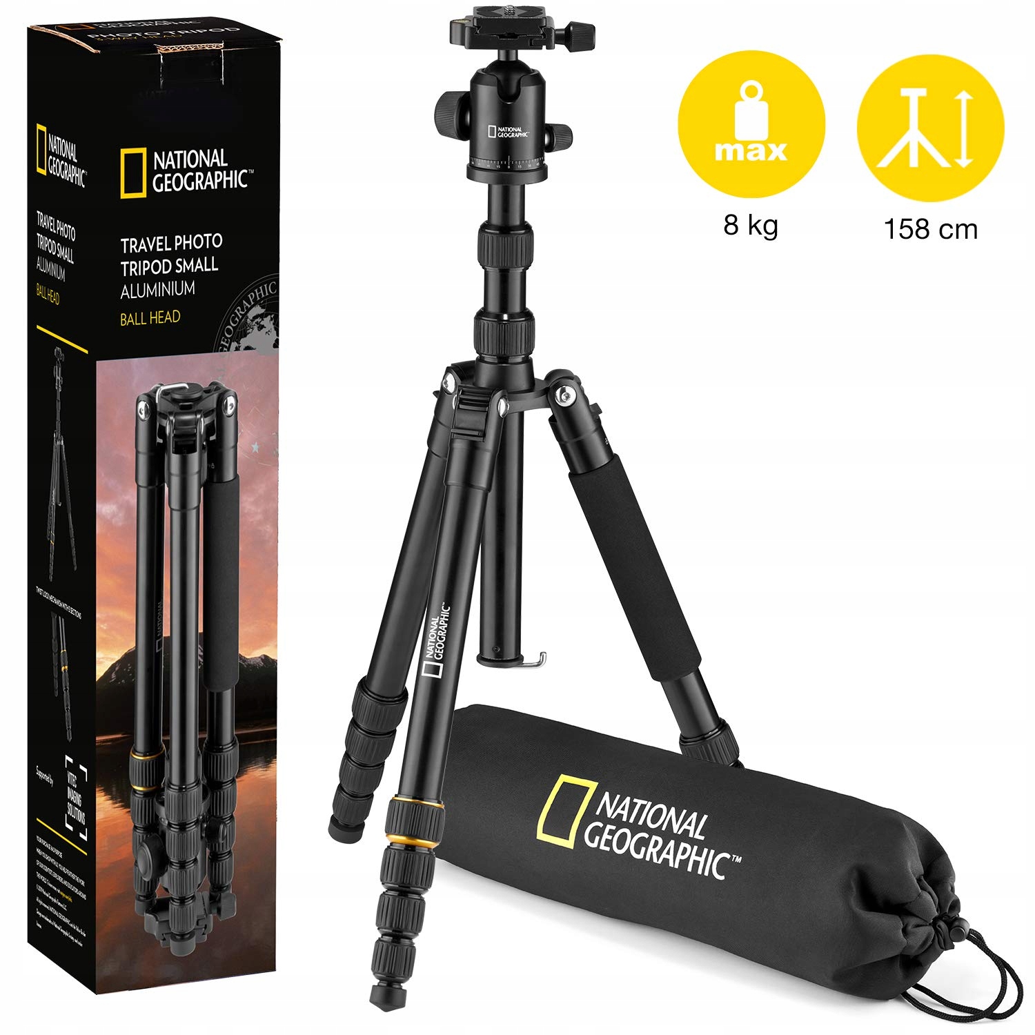 NATIONAL GEOGRAPHIC Zestaw Statyw Podróżny z Monopodem Aluminiowy 8 kg — miniatura 2