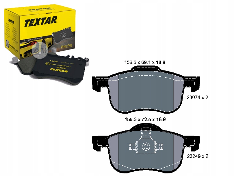 КОМПЛЕКТ КОЛОДОК ГАЛЬМІВНИХ TEXTAR 31262503 862386