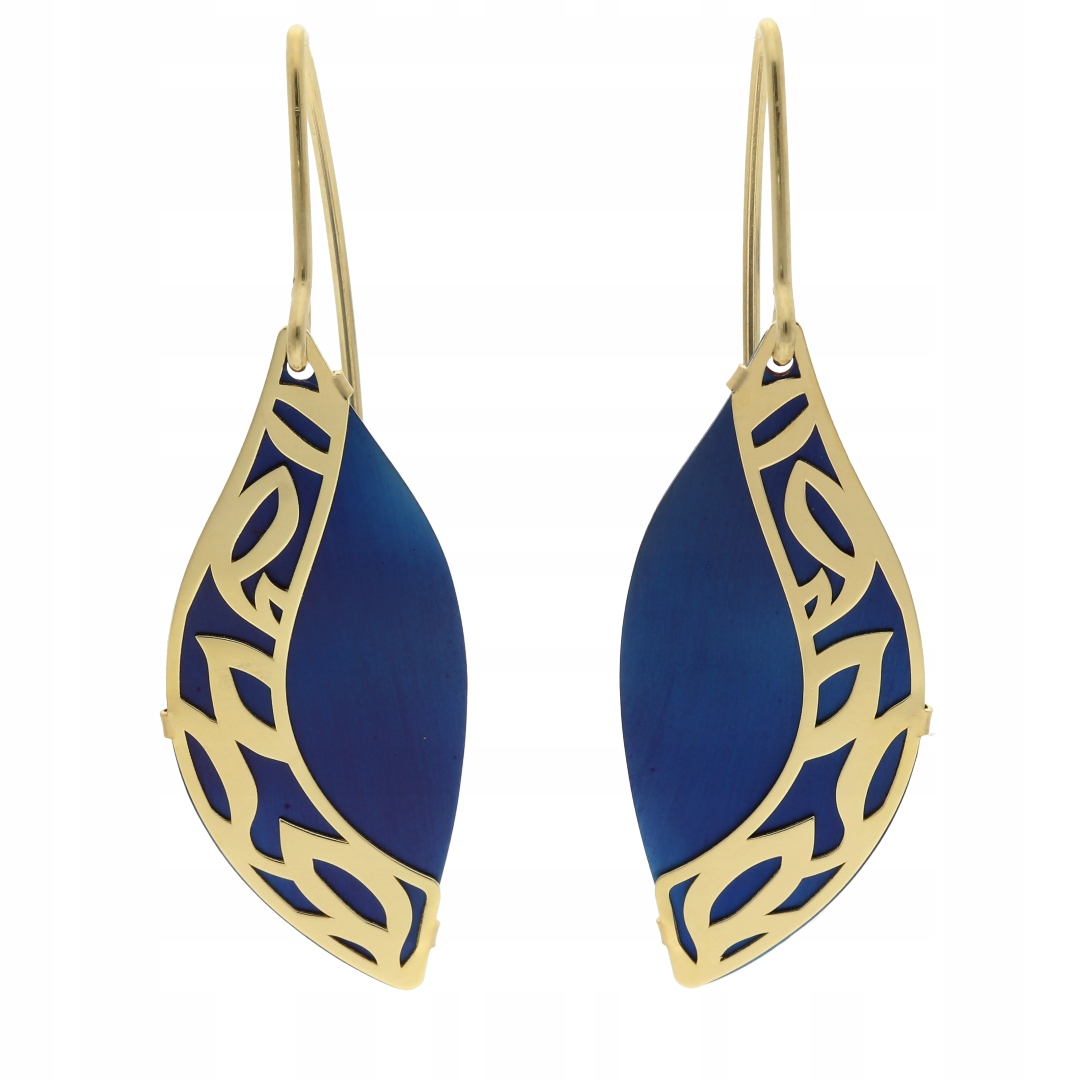 Náušnice s titanovým stříbro, pozlacené