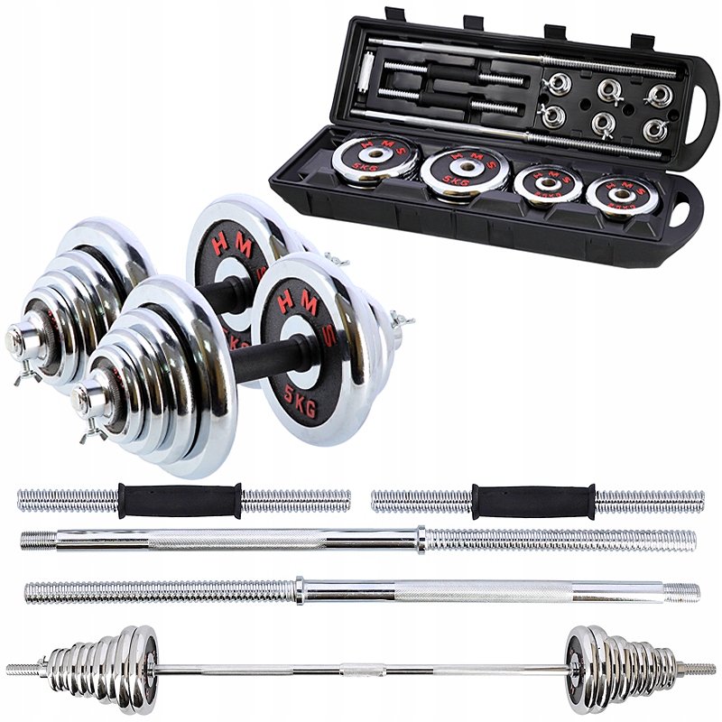 HANTLE REGULOWANE ZESTAW WALIZKA SZTANGA 2X25KG