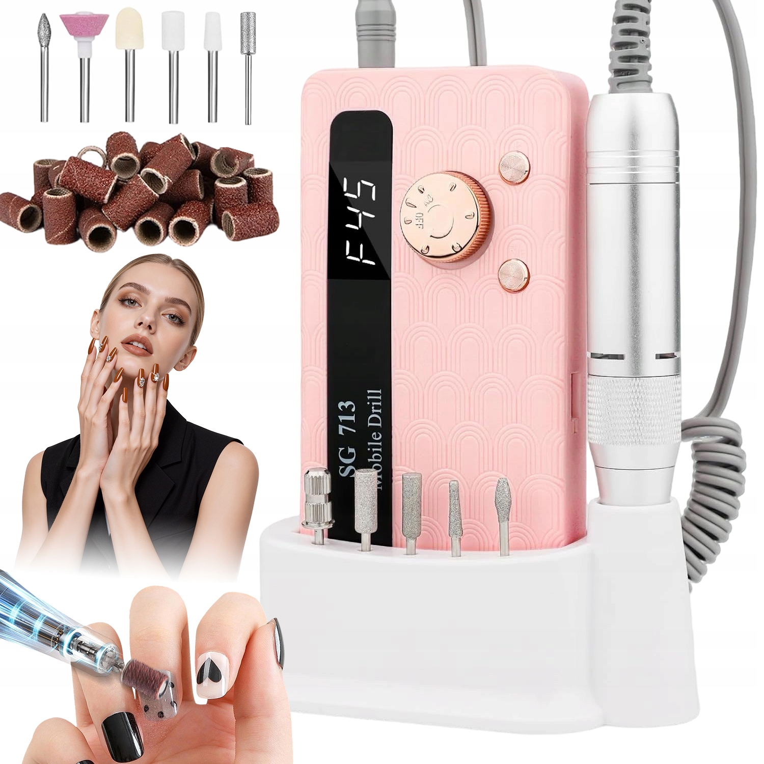 Růžová Bruska Na Nehty Pro Domácí I Profesionální Použití