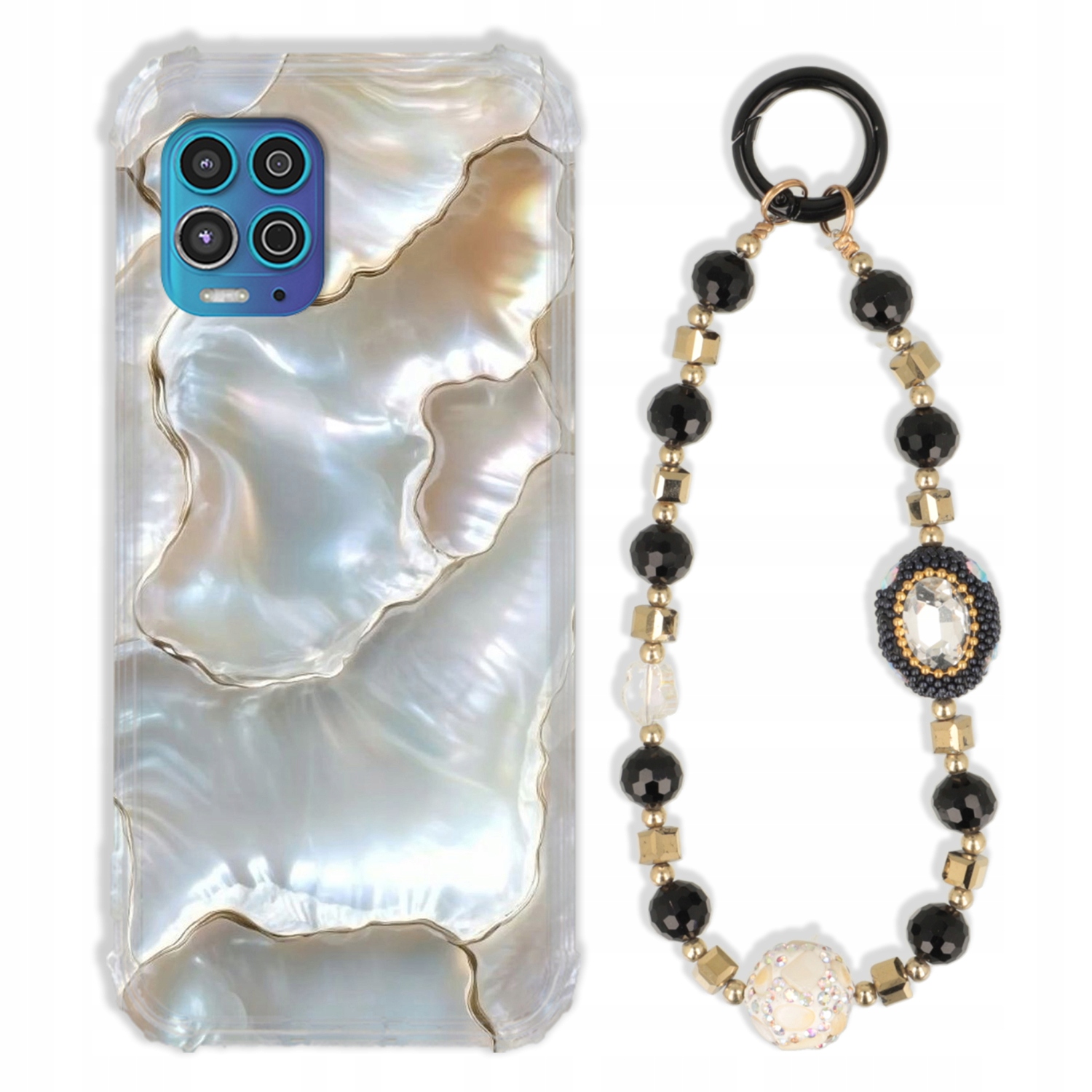 Puzdro Pre Motorola G100 Case Antishock Zirkóny Čierno Zlaté|odolné|silné