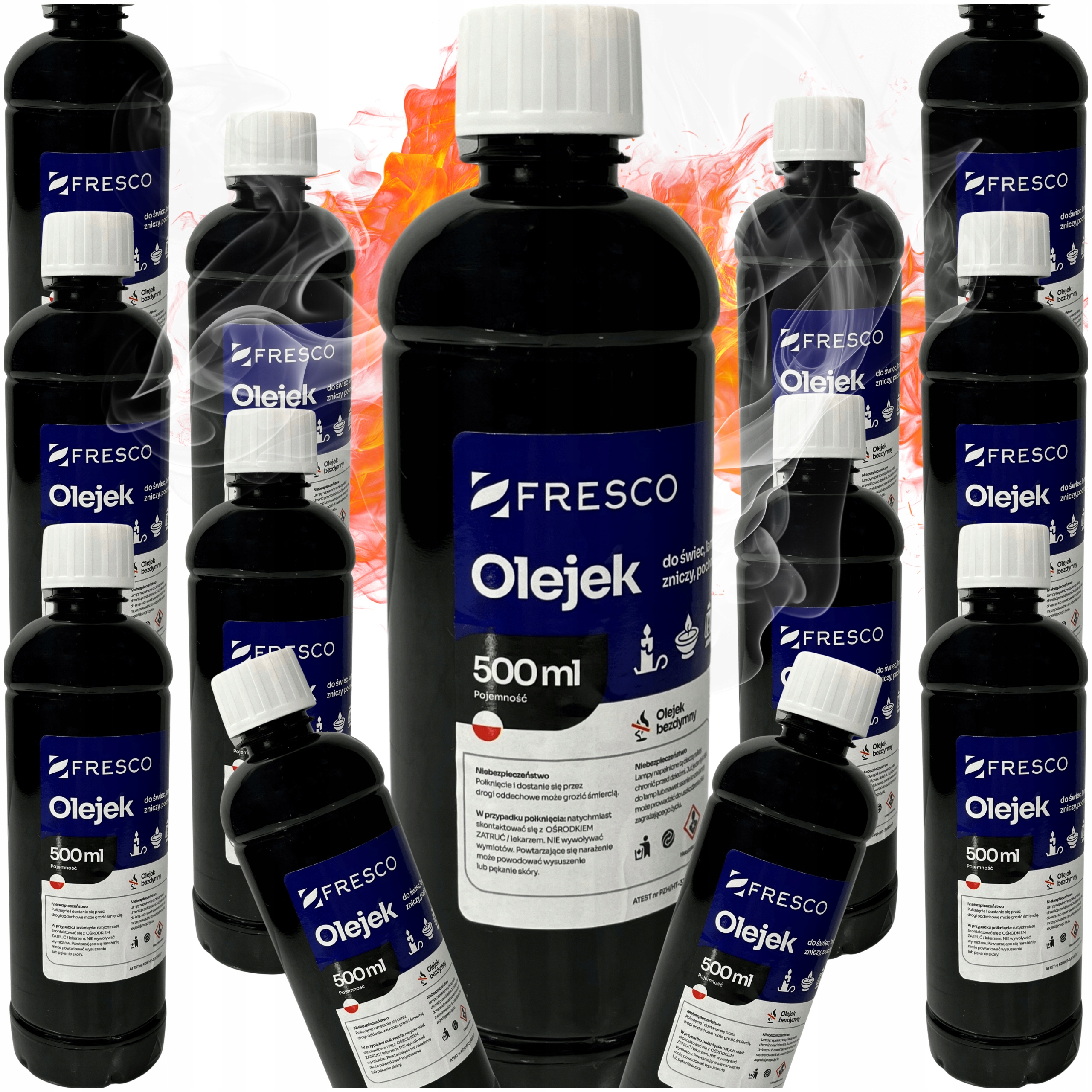 Set 15x Bezkouřový Olej na palivo pro lampy, pochodně a svíčky 0,5L Bez Zápachu