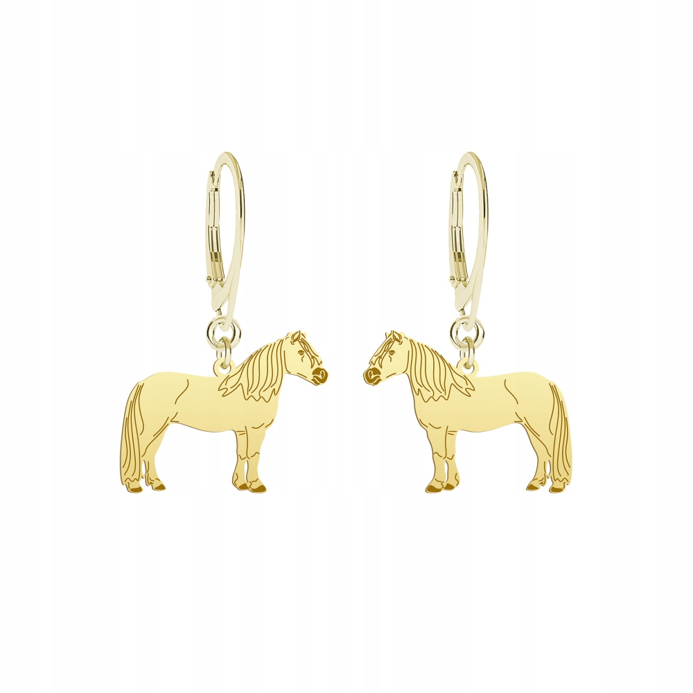 Náušnice Zlaté s koněm Haflinger 925 Šperky Žena Dárek Gravírování
