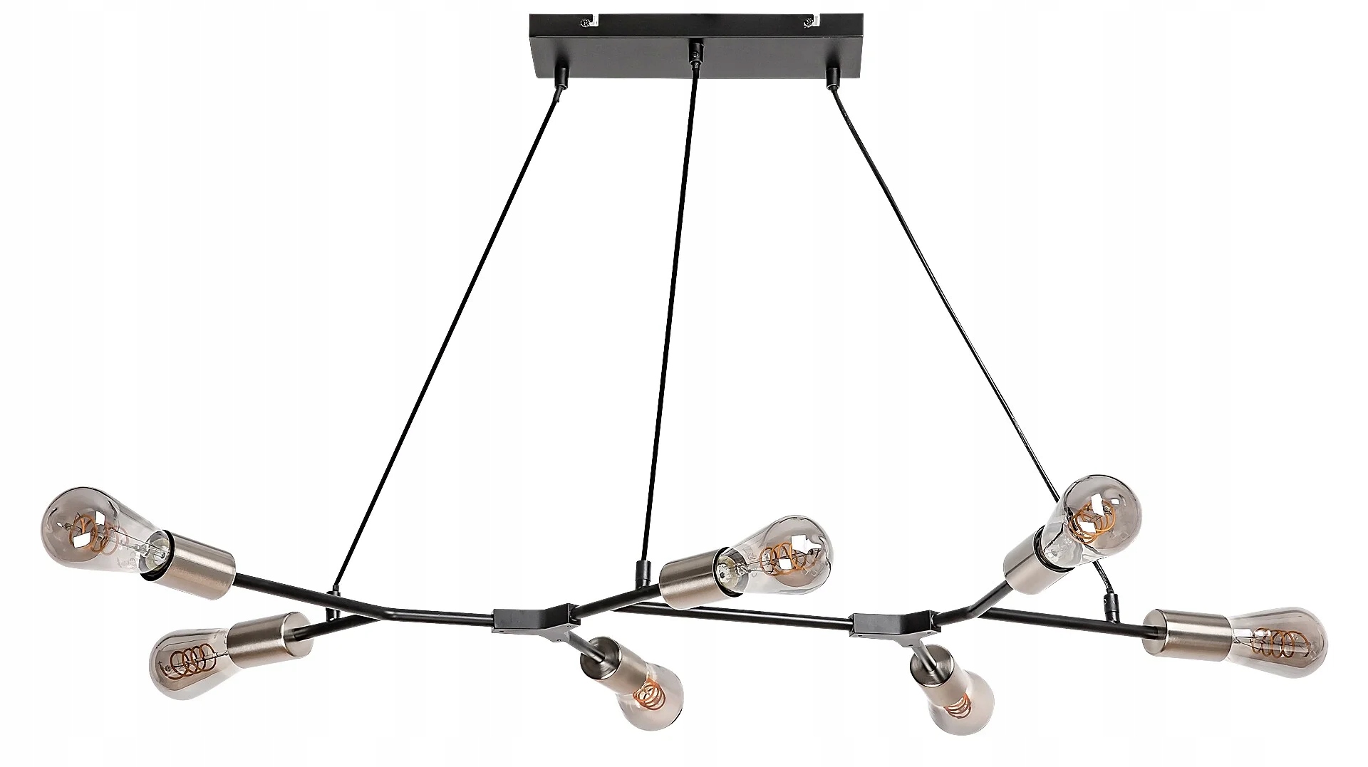Industriálna závesná lampa E27 7x25W farba čierna matná Branwen Rabalux