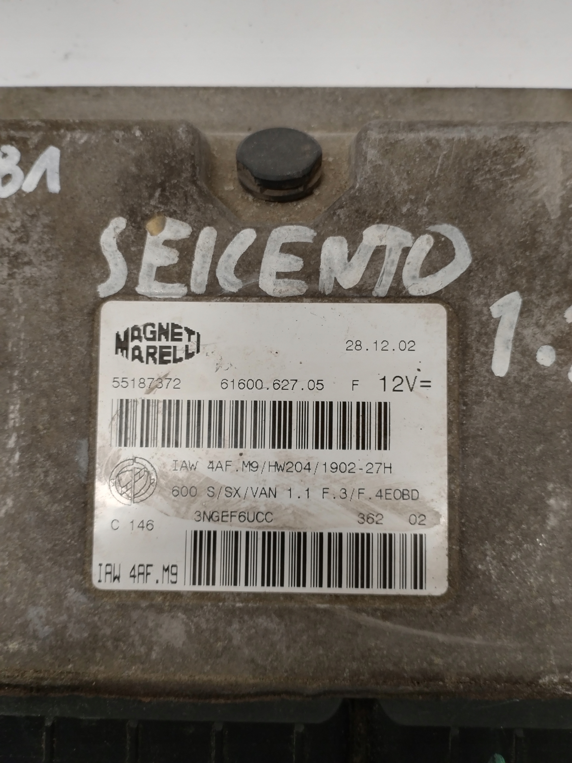 computer control unit of the engine Fiat Seicento IAW4AFM9 55187372