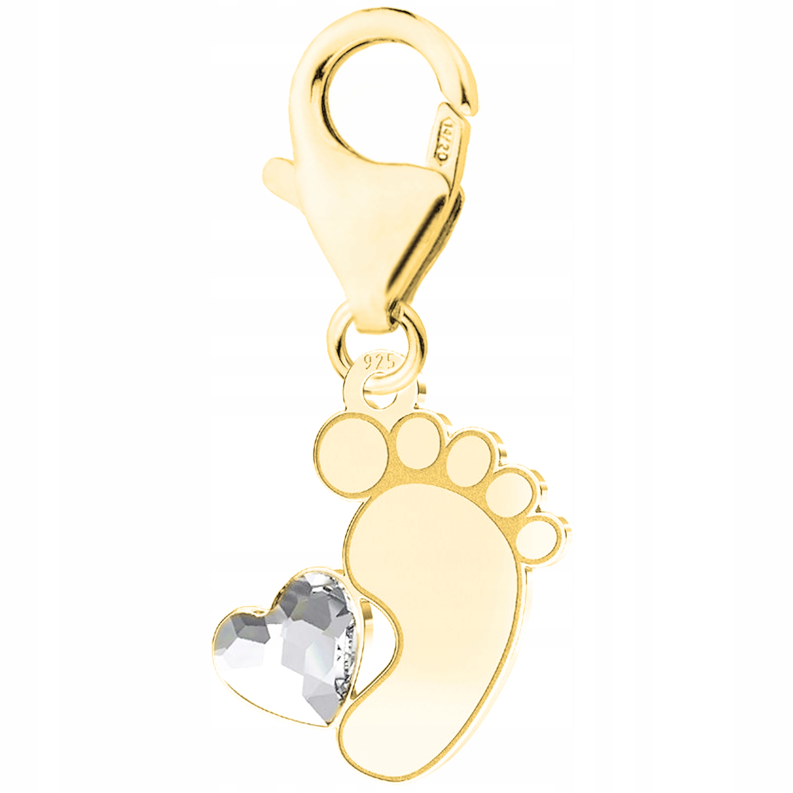 Zlatý přívěsek visací Noha Swarovski stříbro 925