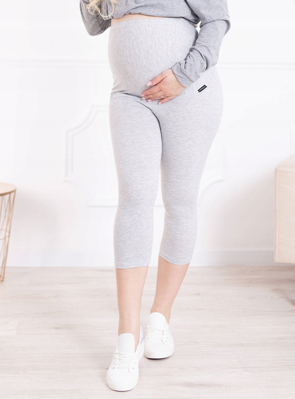 LEGGINSY CIĄŻOWE RYBACZKI Z PANELEM SPODNIE L Rozmiar L