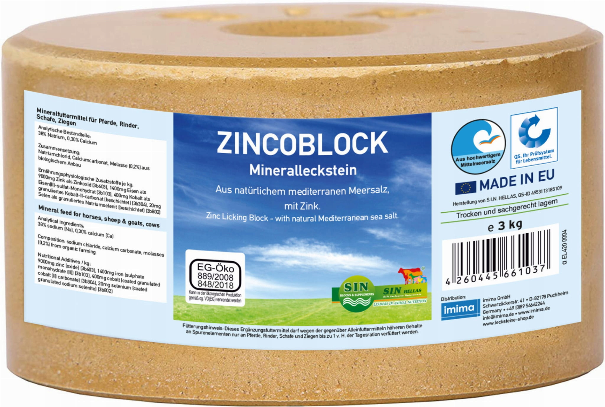 Lizawka mineralna dla koni Imima ZincoBlock z cynkiem 3kg