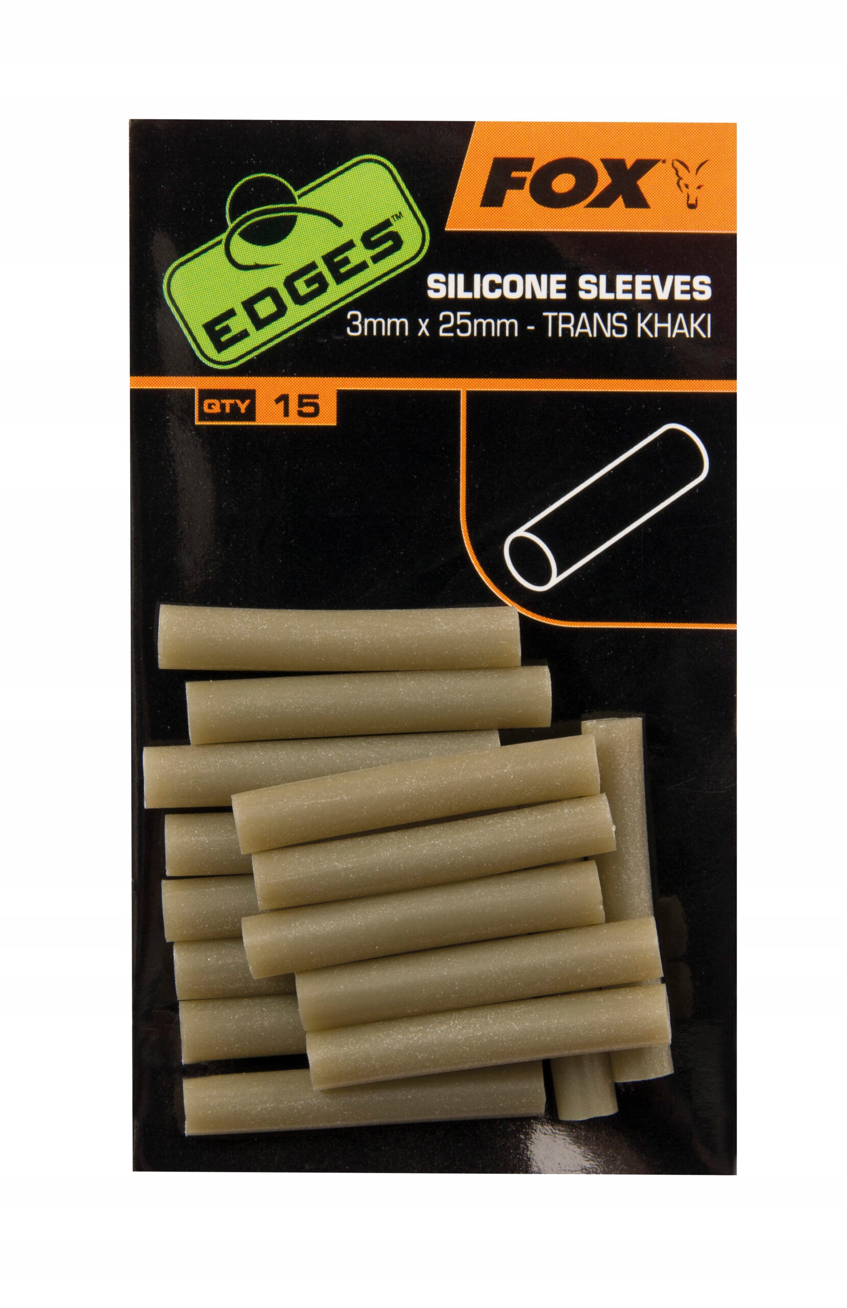 Fox Edges Silicone Sleeves 3mm x 25mm Trans Khaki 15szt/op
