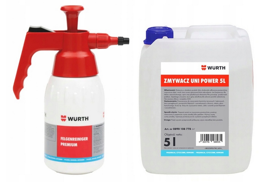 WURTH ZMYWACZ + ORYGINALNY SPRYSKIWACZ DO HAMULCÓW UNI POWER 5L