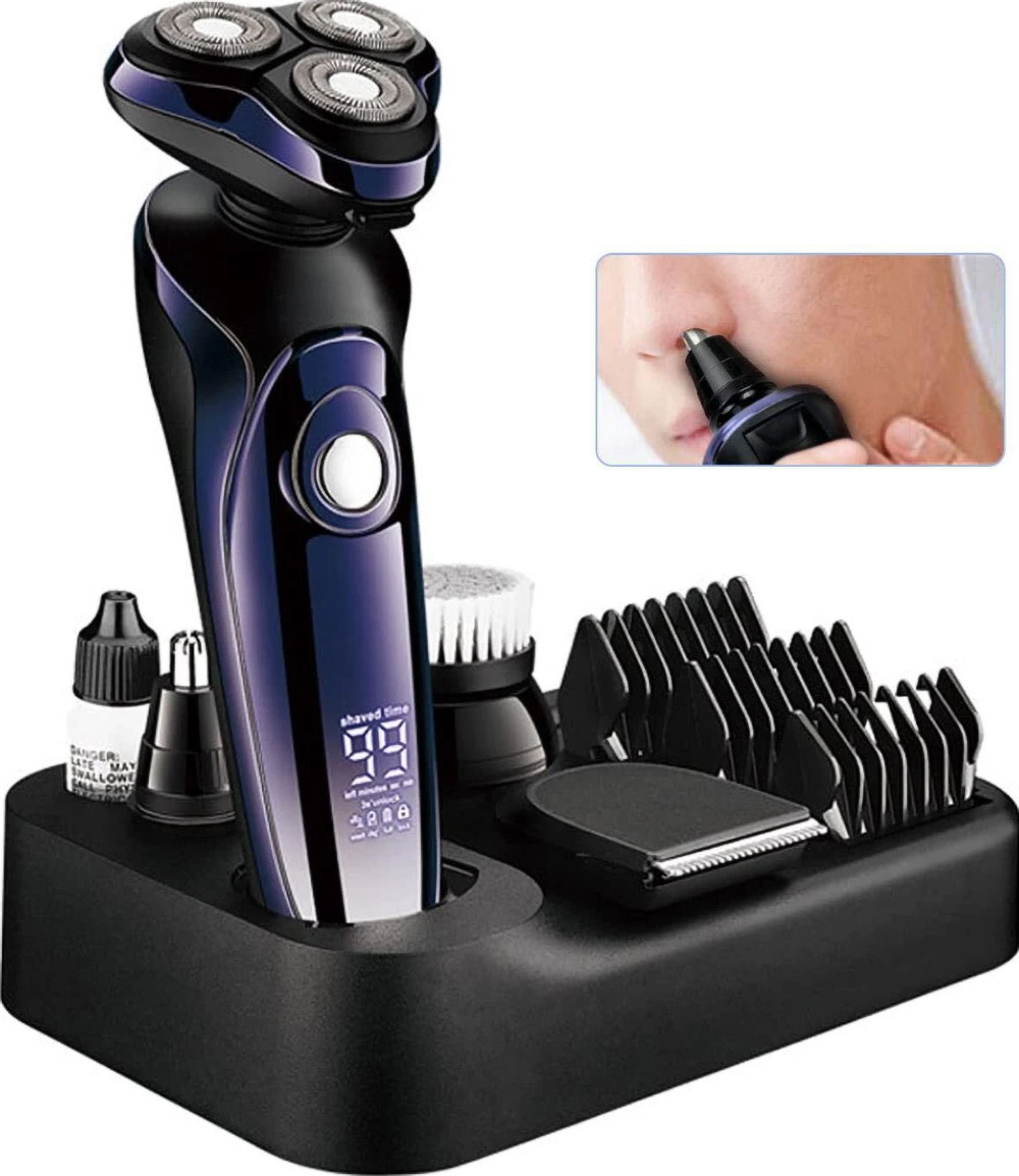 Pánský Elektrický Holicí Strojek 5V1 Holicí Strojek S LCD Displejem