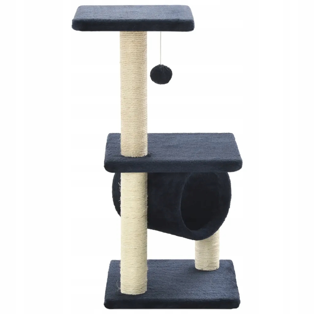 Levně Škrabadlo pro kočky se sisalovými sloupky, 65 cm, tmavě modré